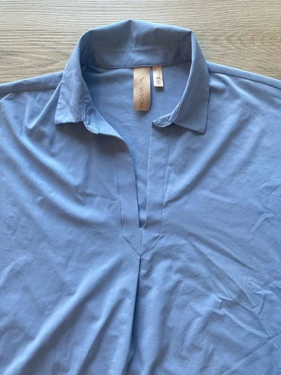 Indyeva Blue Collared Shift Dress Medium | Travel Casual Athleisure - Picture 4 of 11